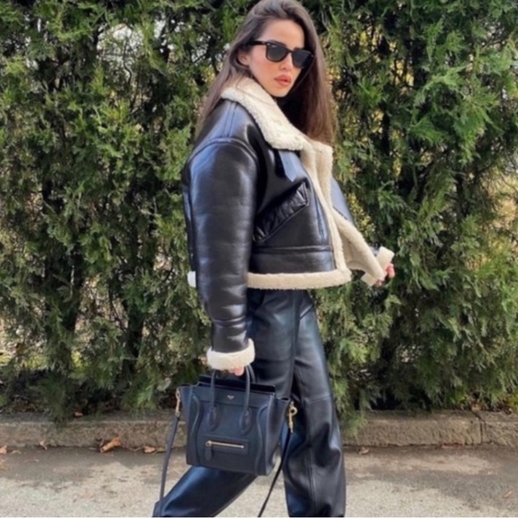 Zara Faux Shearling Jacket - Picture 5 of 6